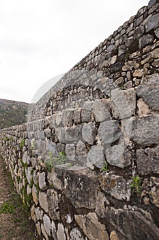 Saywite or Sayhuite is an archaeological zone located in Peru, stone background of the pyramid ruins photo