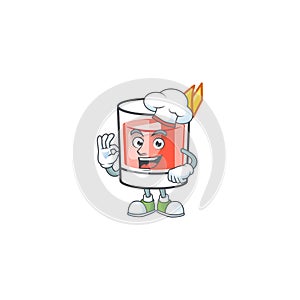 Sazerac alcohol cartoon character with chef mascot