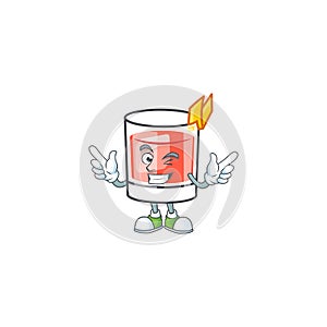 Sazerac alcohol cartoon character with wink mascot