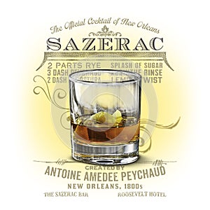 Sazerac Cocktail New Orleans French Quarter Bourbon Street Louisiana