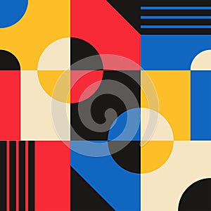 Abstract vector geometric pattern design in Bauhaus style. photo