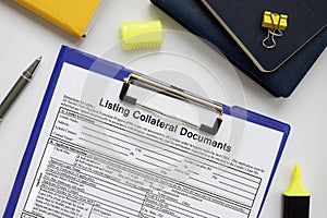 SBA form 649 Listing Collateral Documents