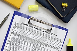 SBA form Award Nomination Consent Form