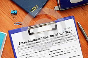 SBA form 3302 Small Business Exporter of the Year