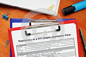 SBA form Translations of a PPP Sample Application Form