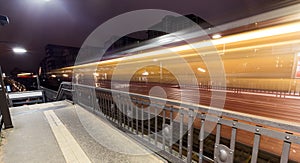 Sbahn hamburg germany at night