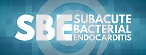 SBE - Subacute Bacterial Endocarditis acronym