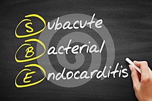 SBE - Subacute Bacterial Endocarditis acronym, concept background