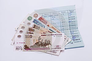 Sberbank of Russia. Passbook. Russian rubles