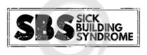 SBS - Sick Building Syndrome is a various nonspecific symptoms that occur in the occupants of a building, acronym medical concept photo