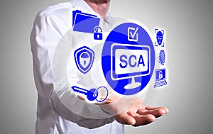 Sca concept above a human hand photo