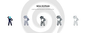 Sca human icon in different style vector illustration. two colored and black sca human vector icons designed in filled, outline,