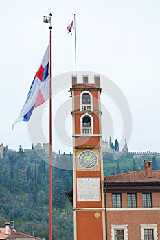 Scacchi Square and tower in Marostica, Italy photo