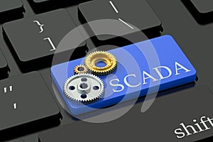 SCADA concept on keyboard button