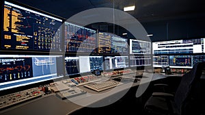 SCADA System Engineer Monitoring Control Room
