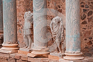 Scaenae frons of the Antique Roman Theatre in Merida, Spain.