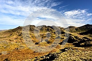 Scafell Pike above Eskdale valley