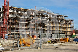 Scaffold at a construction site