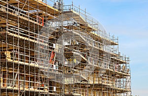 Scaffold at a construction site