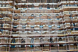 Scaffold on historical building