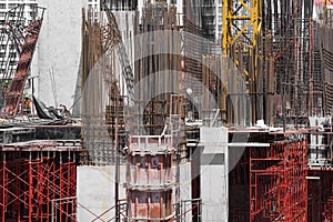 Scaffold and Steel Building Construction Site Architecture Industry