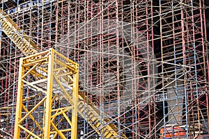 Scaffold Structure At Construction Site