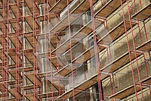 Scaffolding on apartment building