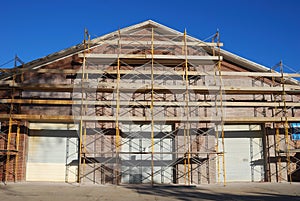 Scaffolding on a building