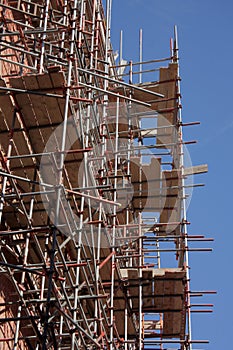 Scaffolding on a building site