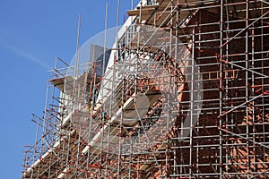 Scaffolding on a building site