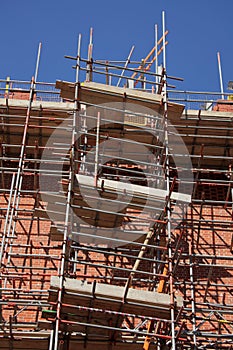 Scaffolding on a building site