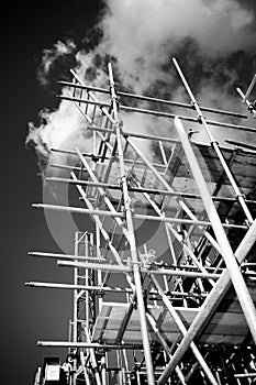 Scaffolding on a building site