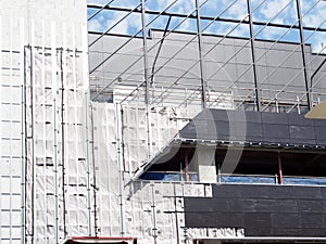 Scaffolding and Cladding on Mid-Rise Construction Site