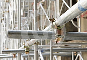 Scaffolding Clamps in used Close up photo