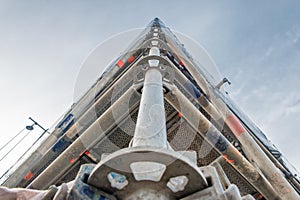 Scaffolding connections in an industrial area