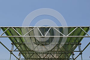 Scaffolding construction: detail with load-bearing structure in galvanized steel.