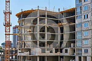 Scaffolding on construction site