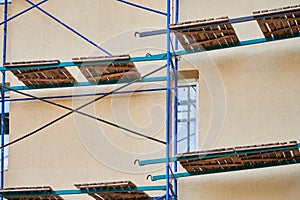 Scaffolding on construction site