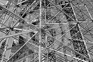 Scaffolding Elements Construction black and white