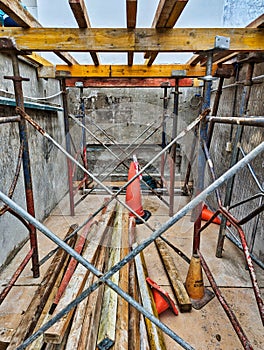 Scaffolding For Formwork Inside Car Garage