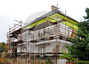 Scaffolding on the house