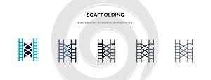Scaffolding icon in different style vector illustration. two colored and black scaffolding vector icons designed in filled, photo
