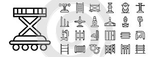 Scaffolding icon set, outline style photo