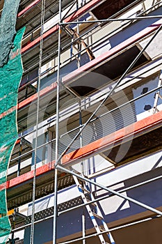 Scaffolding on a multistory apartment building