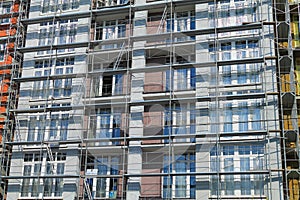 Scaffolding on new building