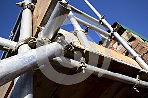 Scaffolding on old building renovation