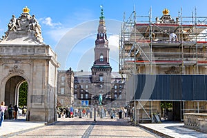 Scaffolding on the old parlament building en Copenhagen.