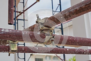 Scaffolding pipe clamp and parts.