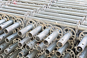 Scaffolding pipe closeup