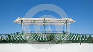 Scaffolding Spectator Grandstand Seats Blue Sky